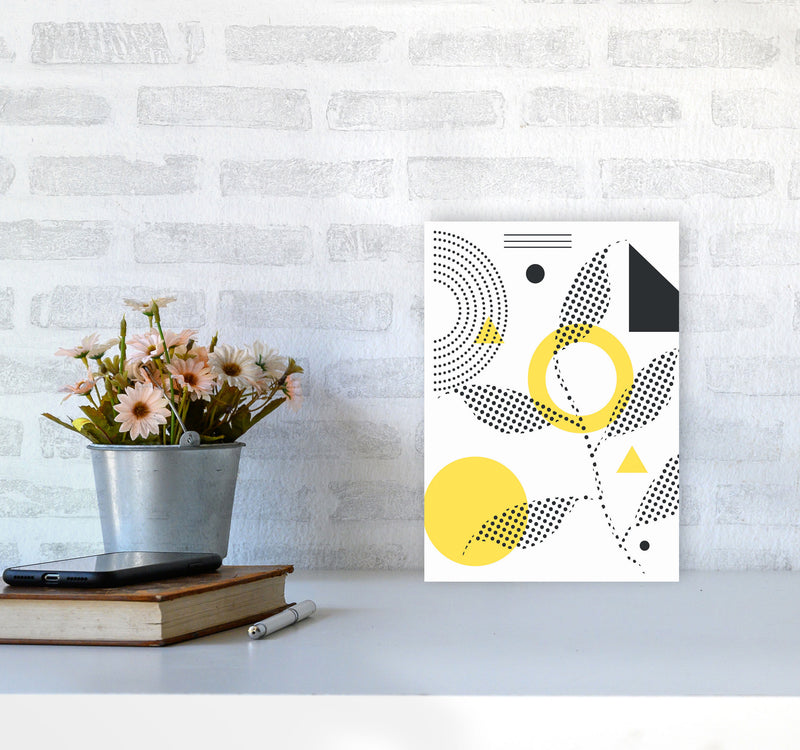 Abstract Halftone Shapes 2 Art Print by Jason Stanley A4 Black Frame