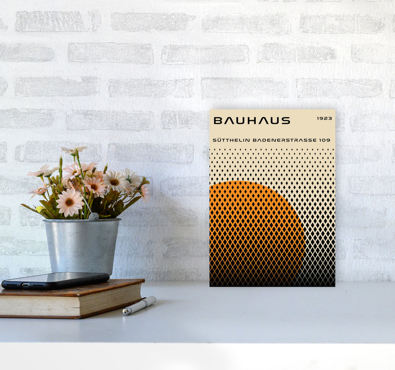 Bauhaus Geometric Yellow Art Print by Jason Stanley A4 Black Frame