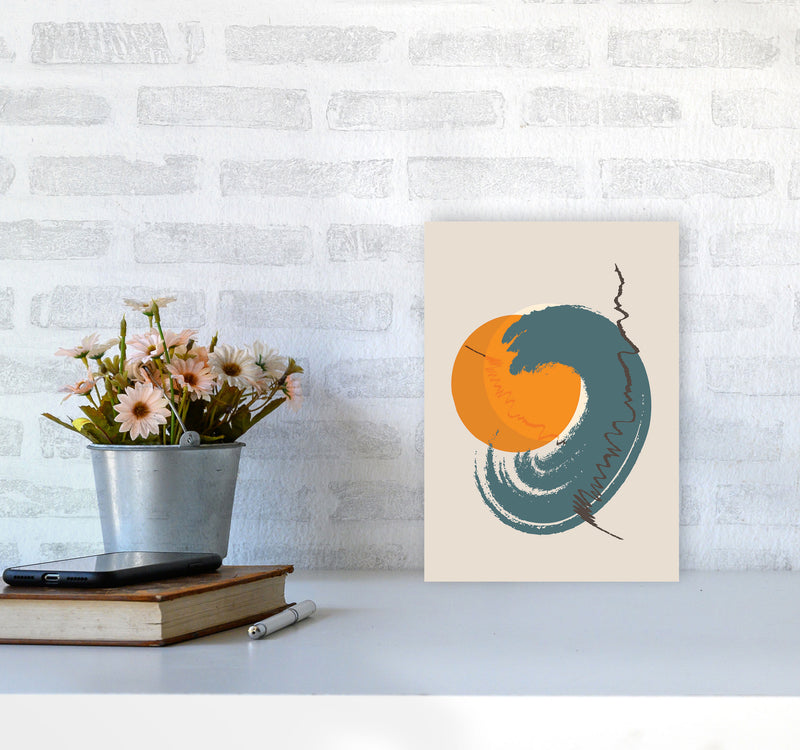 Sunshine Abstract Swirl Art Print by Jason Stanley A4 Black Frame