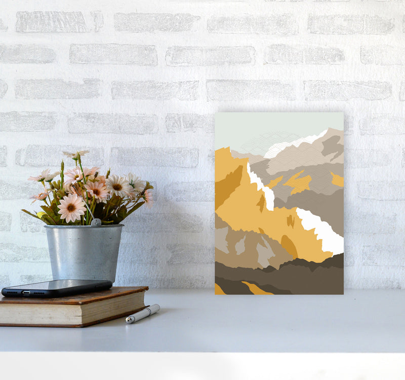 Japanese Mountain Scene Art Print by Jason Stanley A4 Black Frame