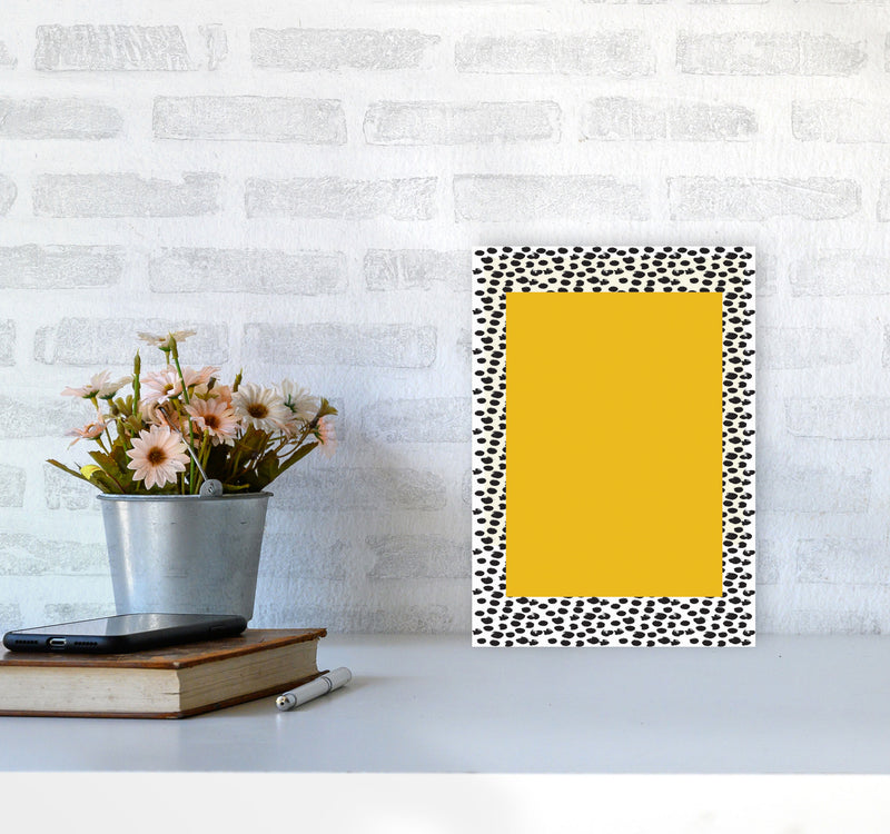 Minimal Yellow Poster Art Print by Jason Stanley A4 Black Frame