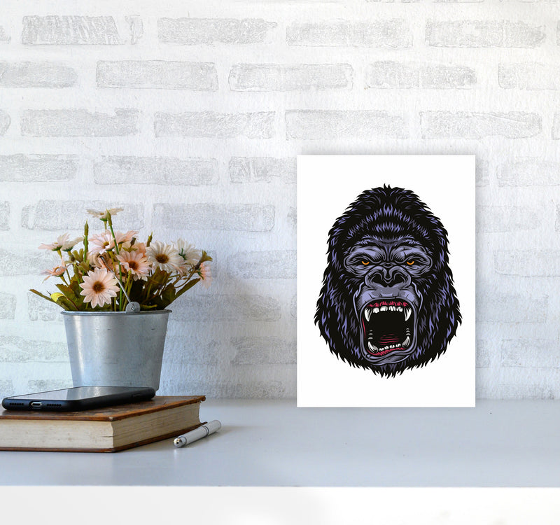 Gorilla Illustration Art Print by Jason Stanley A4 Black Frame