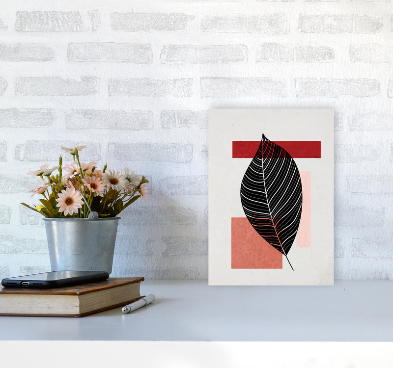 Abstract Leaf Vibe II Art Print by Jason Stanley A4 Black Frame