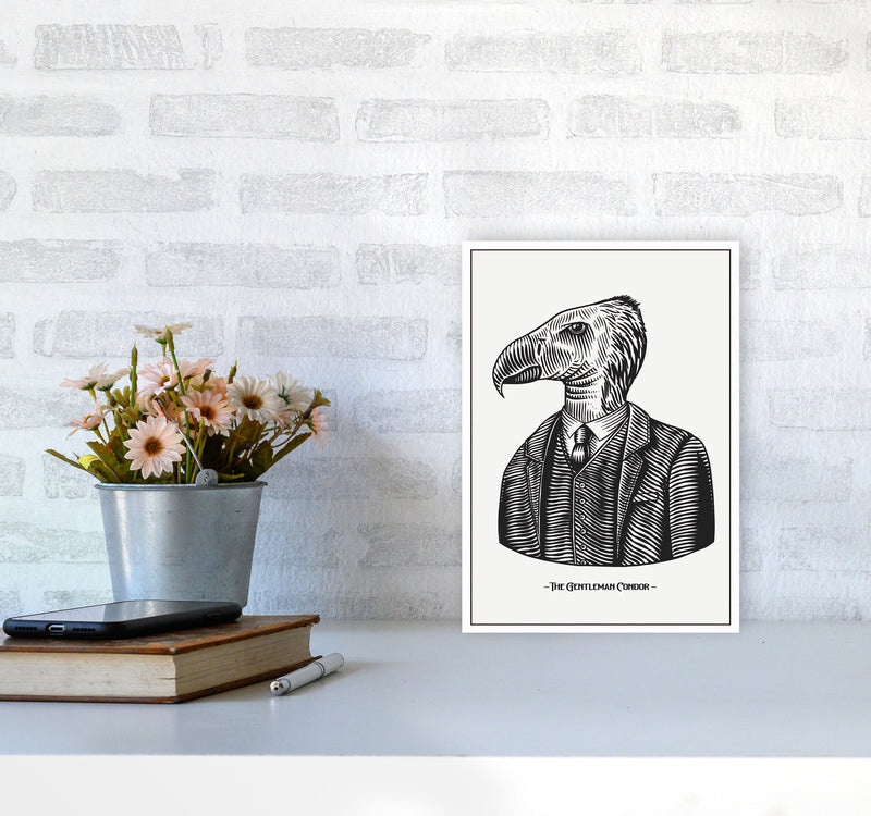 The Gentleman Condor Art Print by Jason Stanley A4 Black Frame