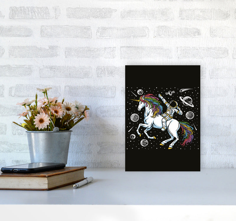 The Galictic Unicorn Art Print by Jason Stanley A4 Black Frame