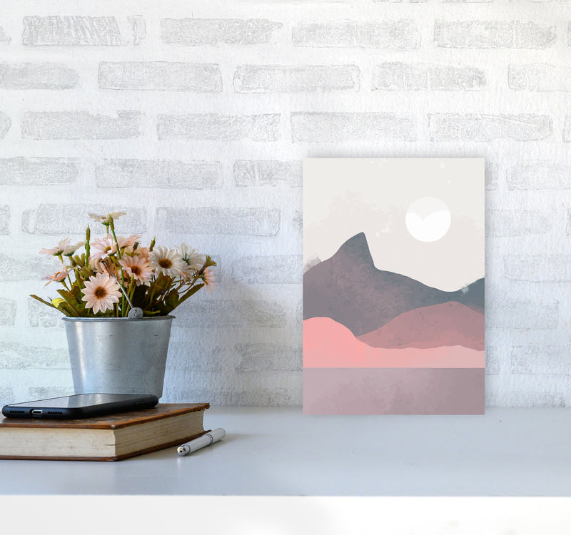 Minimal Landscape Art Print by Jason Stanley A4 Black Frame