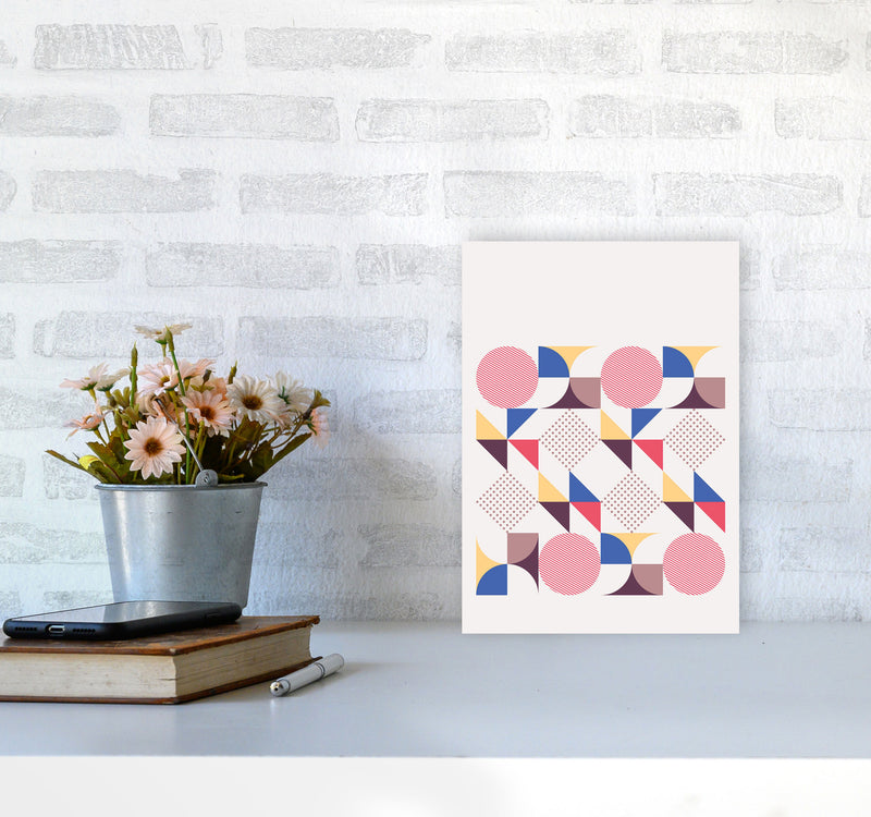 Retro Geometric 1 Art Print by Jason Stanley A4 Black Frame