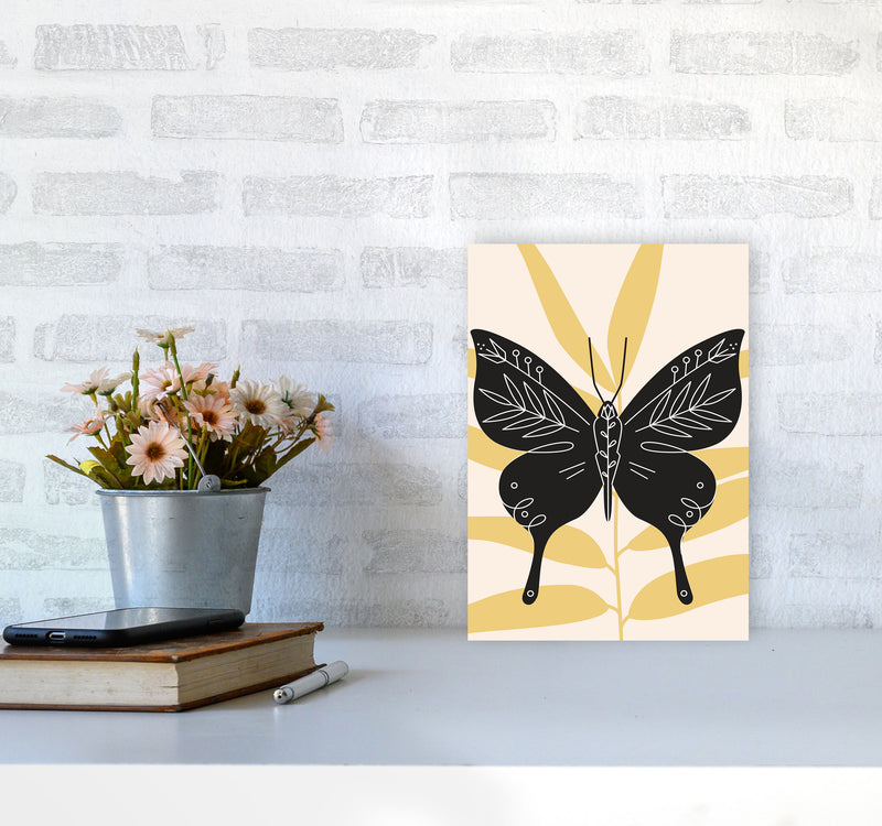 Abstract Butterfly Art Print by Jason Stanley A4 Black Frame
