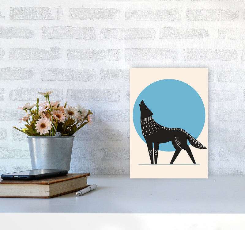 Howl At The Moon Art Print by Jason Stanley A4 Black Frame