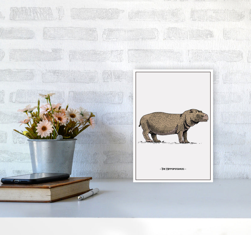The Hippopotamus Art Print by Jason Stanley A4 Black Frame