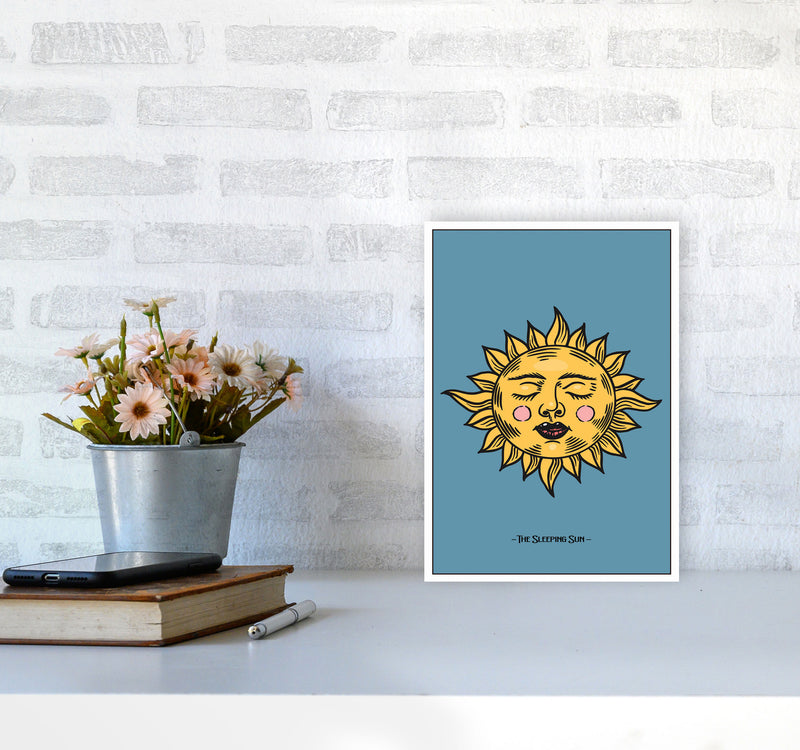 The Sleeping Sun Art Print by Jason Stanley A4 Black Frame