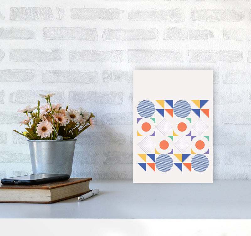 Retro Geometric 2 Art Print by Jason Stanley A4 Black Frame