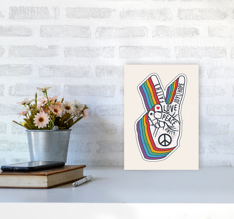 Peace And Love!! Art Print by Jason Stanley A4 Black Frame