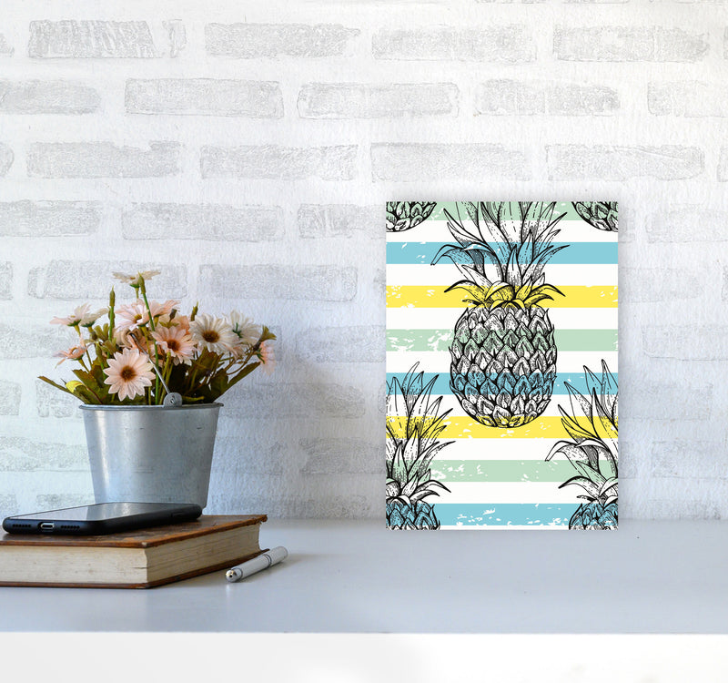 Pineapple Party Art Print by Jason Stanley A4 Black Frame