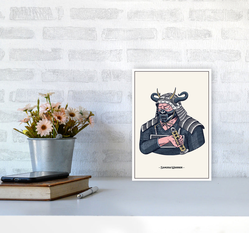 Samurai Warrior Art Print by Jason Stanley A4 Black Frame