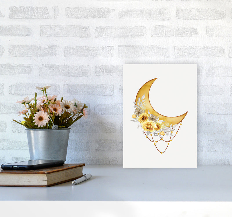 Watercolor Moon Art Print by Jason Stanley A4 Black Frame