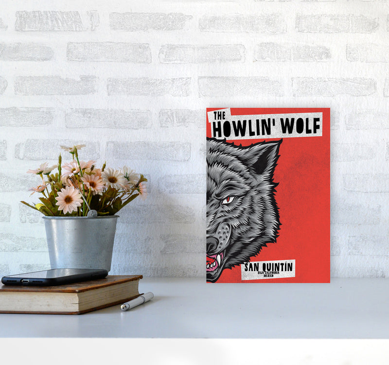 The Howlin Wolf Art Print by Jason Stanley A4 Black Frame