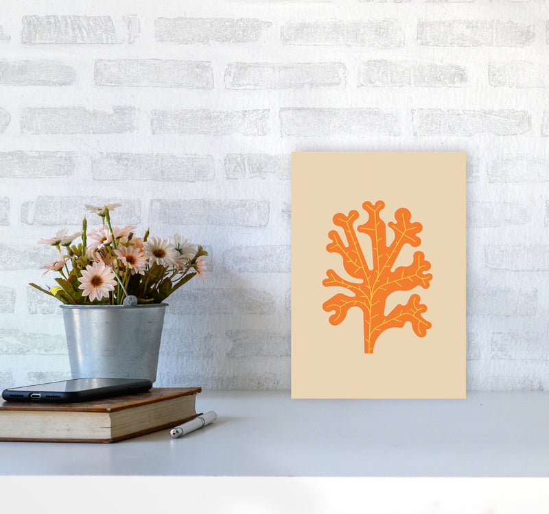 Orange Seaweed Art Print by Jason Stanley A4 Black Frame