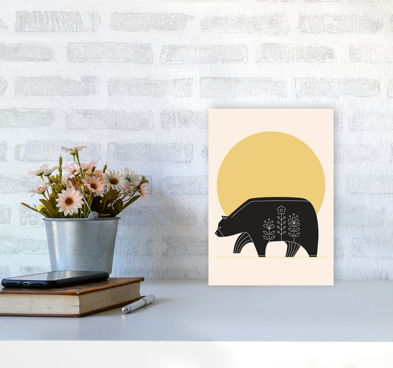 Sunny Day Bear Art Print by Jason Stanley A4 Black Frame
