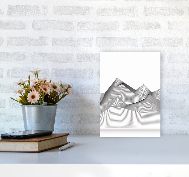 Line Mountains Art Print by Jason Stanley A4 Black Frame