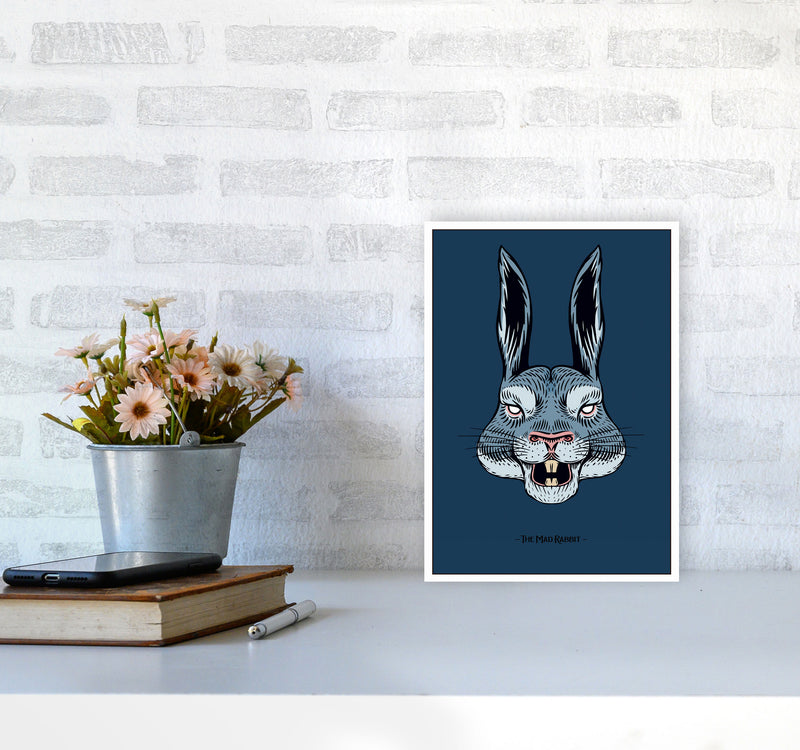 The Mad Rabbit Art Print by Jason Stanley A4 Black Frame