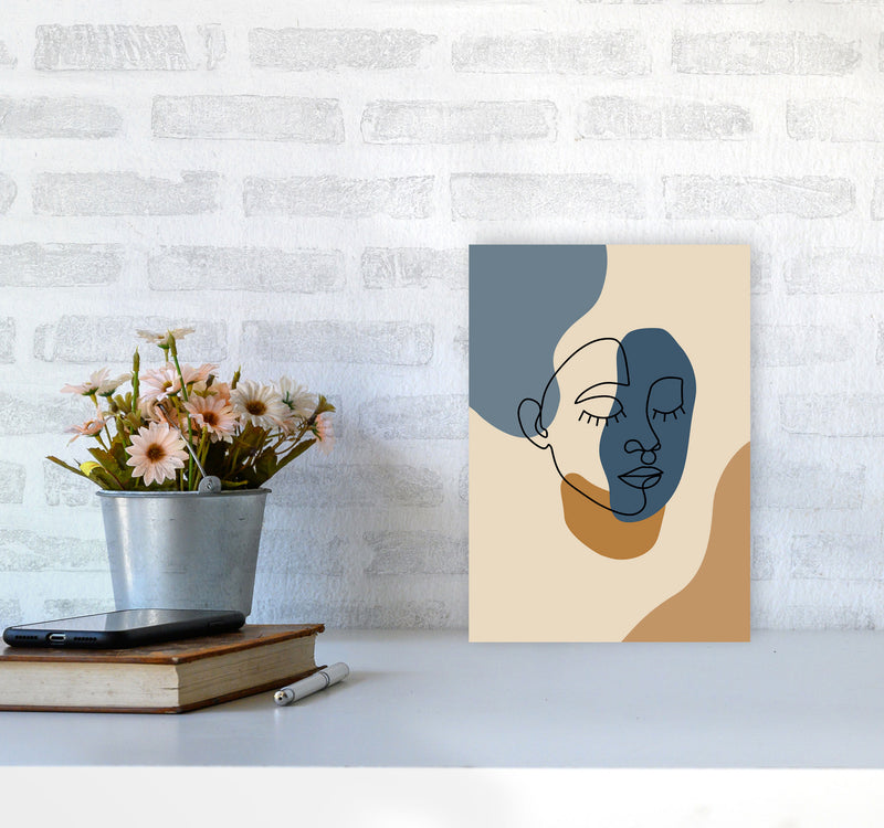 Abstract Face Art Print by Jason Stanley A4 Black Frame