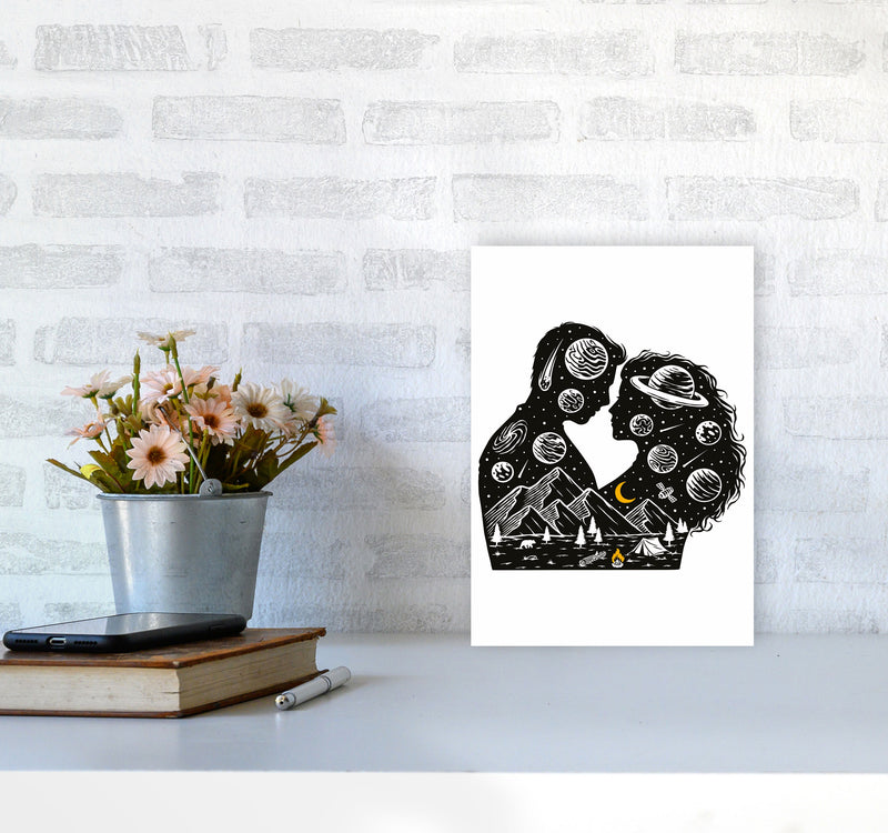 Galactic Love Art Print by Jason Stanley A4 Black Frame