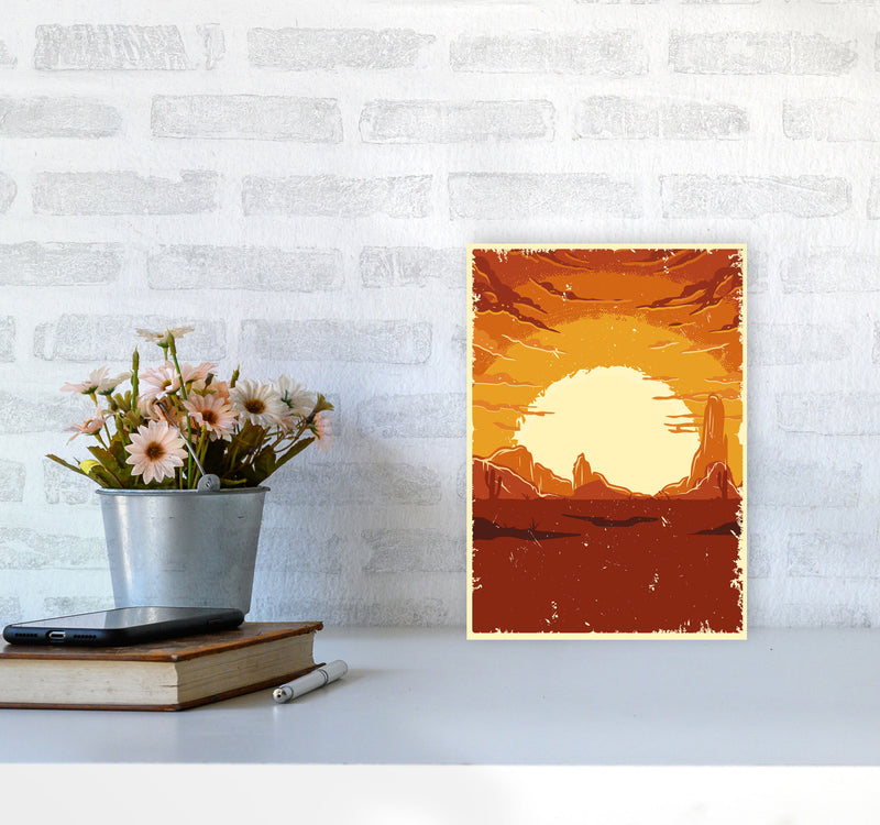 Desert Sunset Art Print by Jason Stanley A4 Black Frame