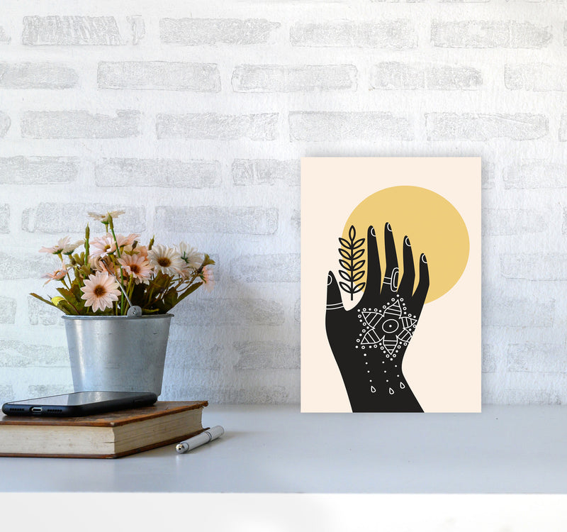 Abstract Hand Art Print by Jason Stanley A4 Black Frame