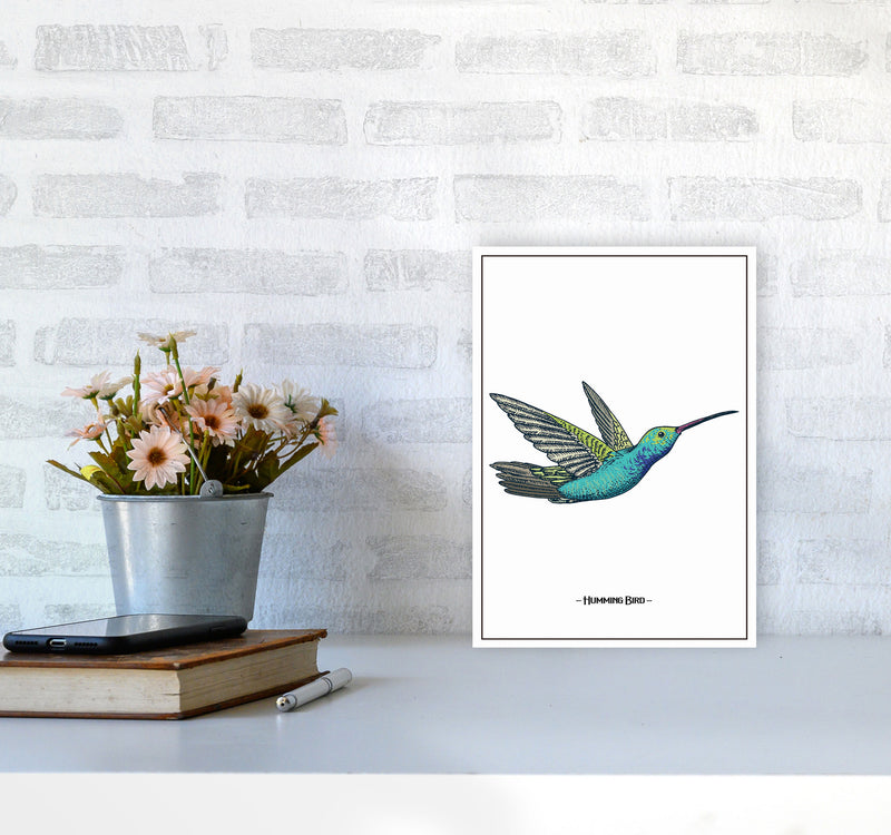 Humming Bird Art Print by Jason Stanley A4 Black Frame