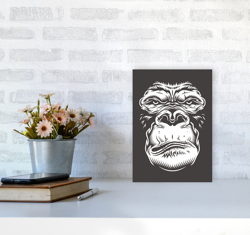 Close Up Ape Art Print by Jason Stanley A4 Black Frame