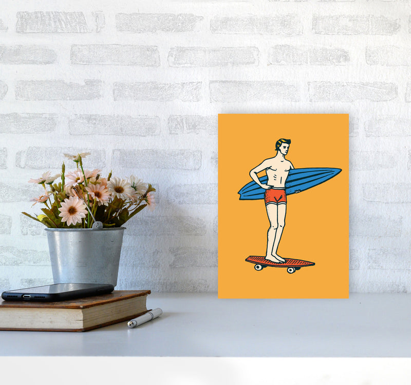 Gone Surfin' Art Print by Jason Stanley A4 Black Frame