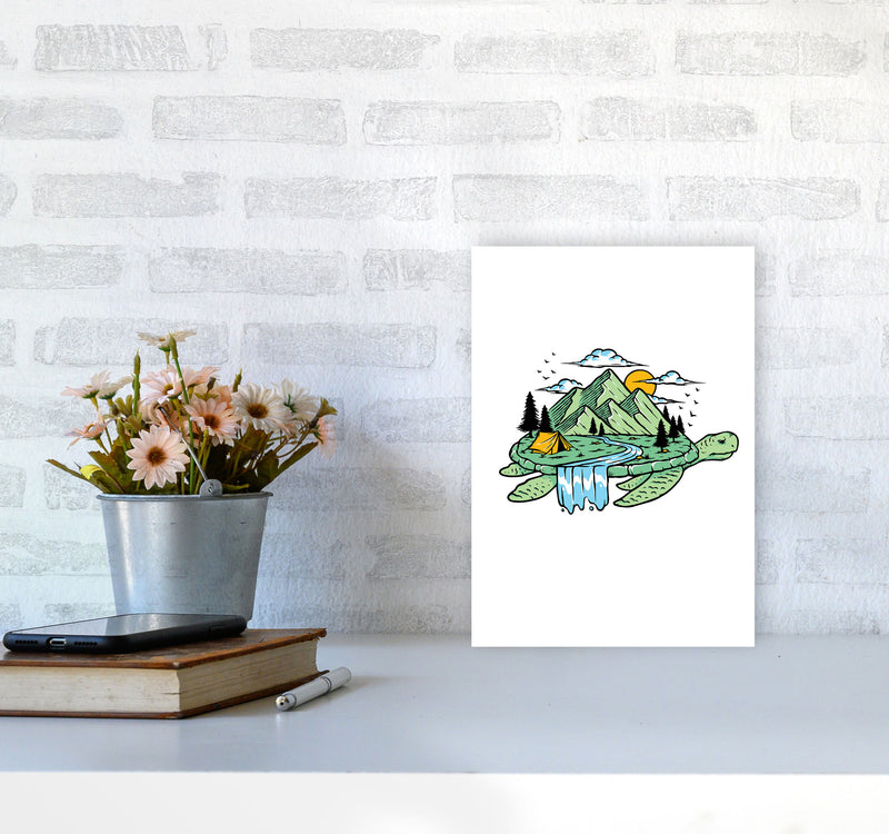 Turtle Power Art Print by Jason Stanley A4 Black Frame