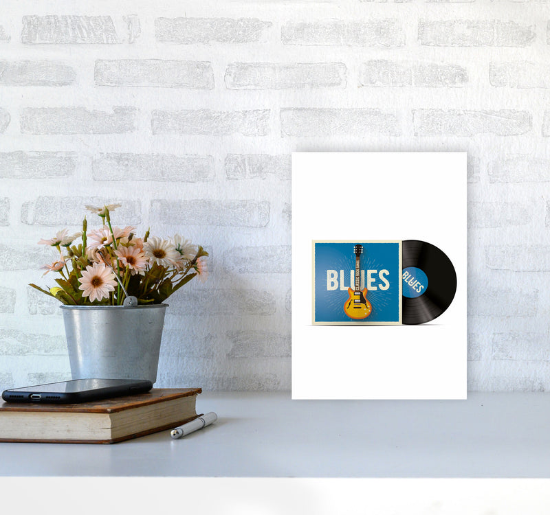 Blues Vinyl Art Print by Jason Stanley A4 Black Frame