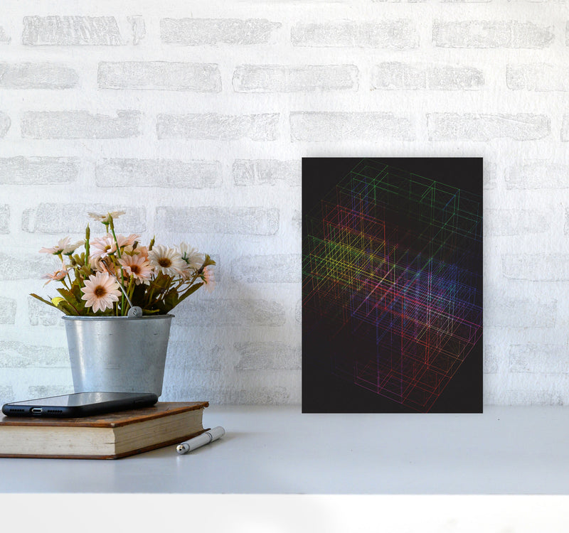 Laser Cube Art Print by Jason Stanley A4 Black Frame