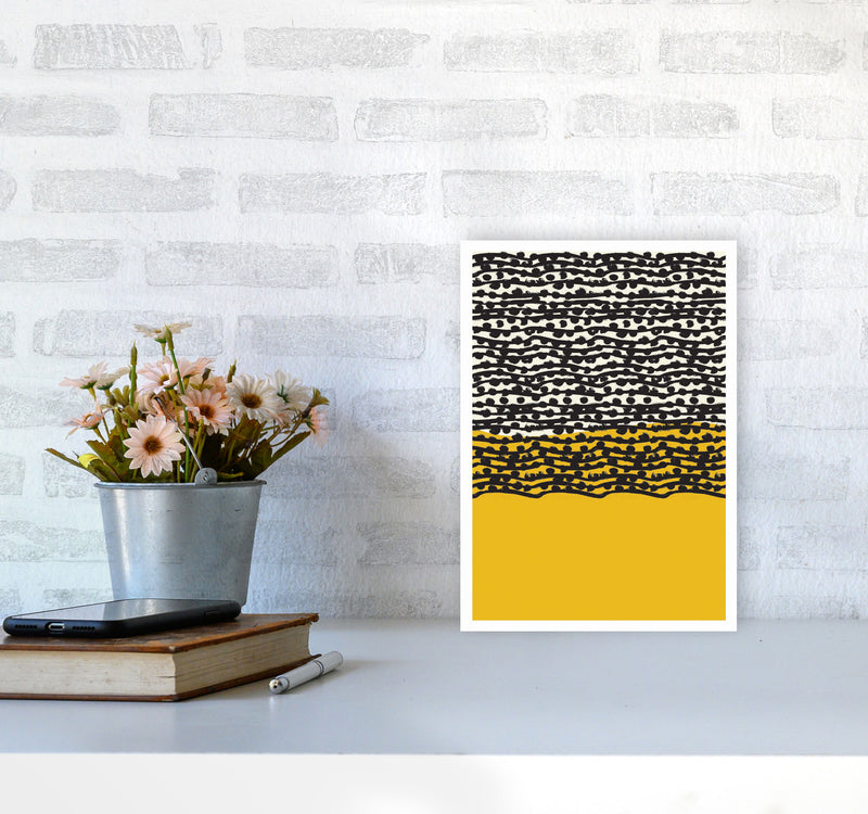 Yellow Vibe Art Print by Jason Stanley A4 Black Frame