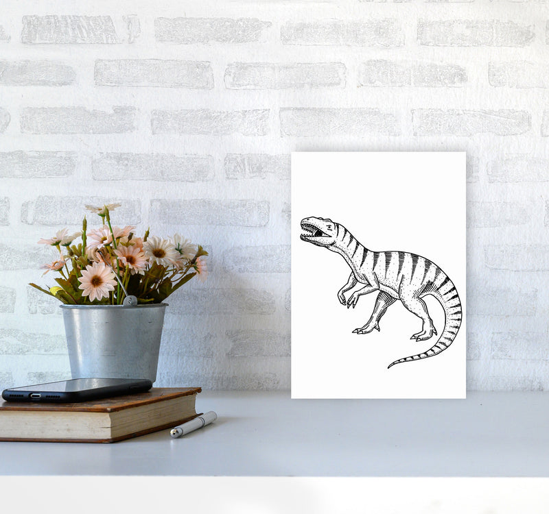 Dinosaur Art Print by Jason Stanley A4 Black Frame