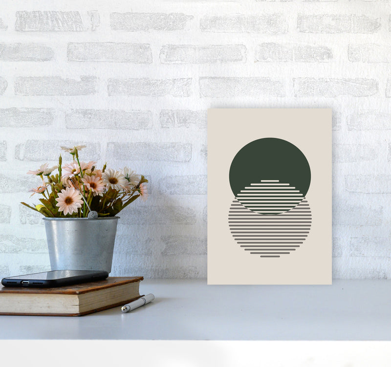 Minimal Abstract Circles II Art Print by Jason Stanley A4 Black Frame