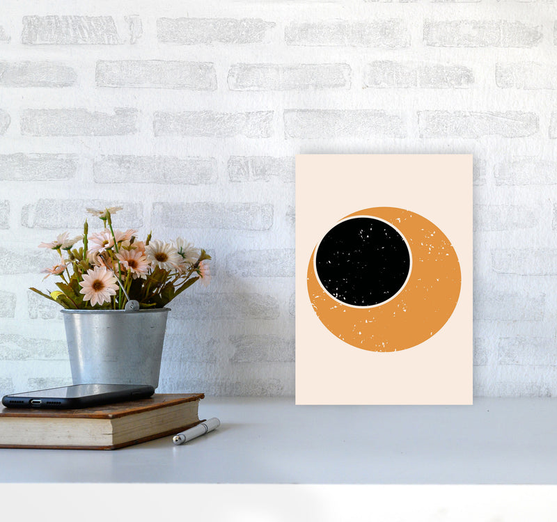 Abstract Contemporary Sun Art Print by Jason Stanley A4 Black Frame