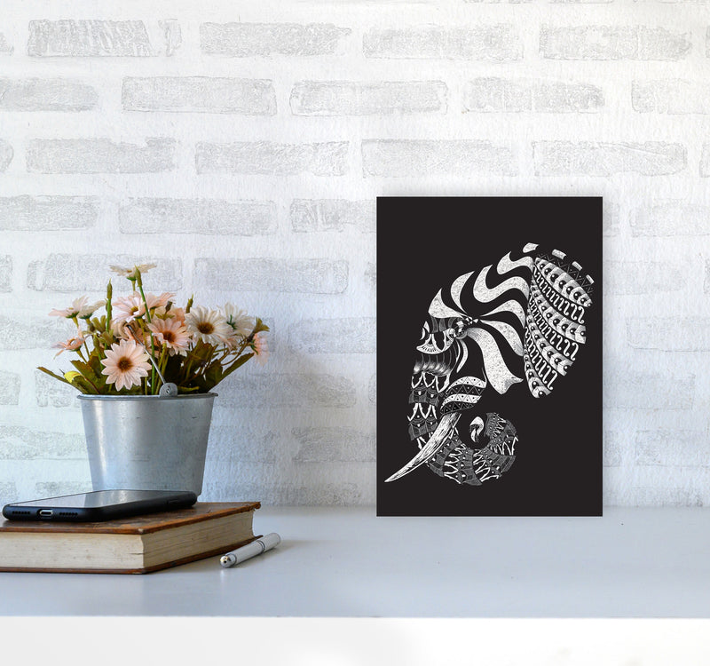 Ornate Elephant II Art Print by Jason Stanley A4 Black Frame