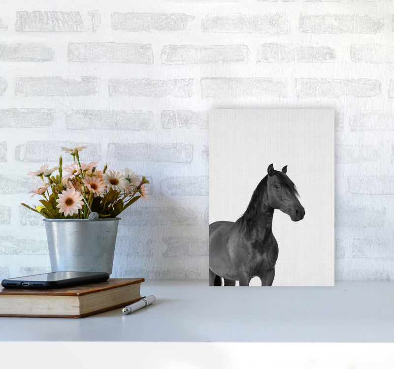 The Dark Horse Rides At Night Art Print by Jason Stanley A4 Black Frame