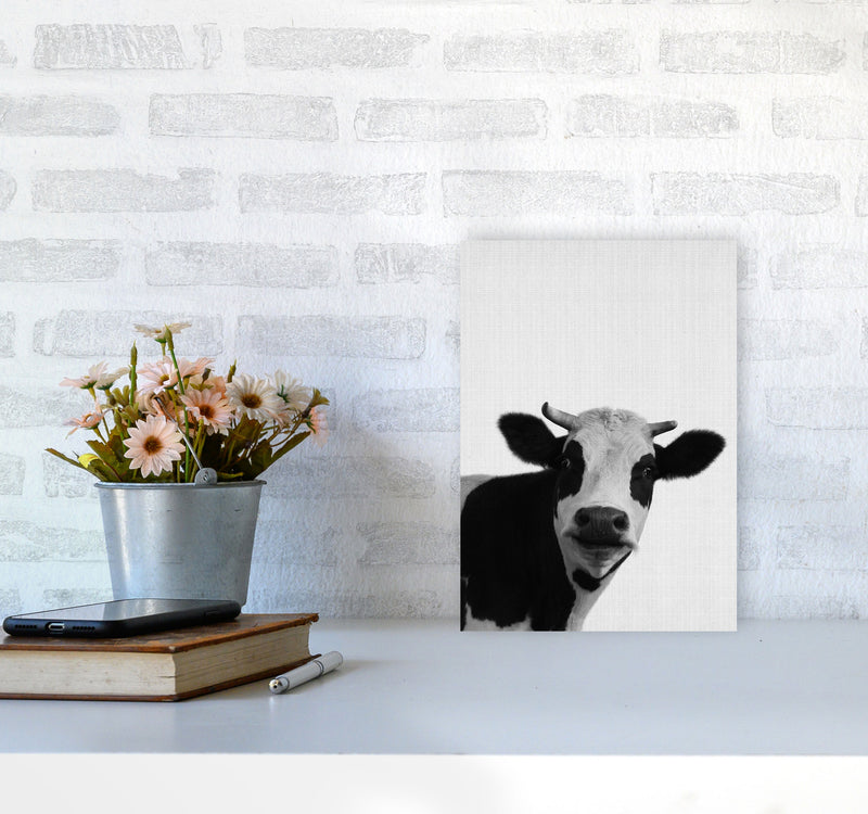 Holy Cow Art Print by Jason Stanley A4 Black Frame