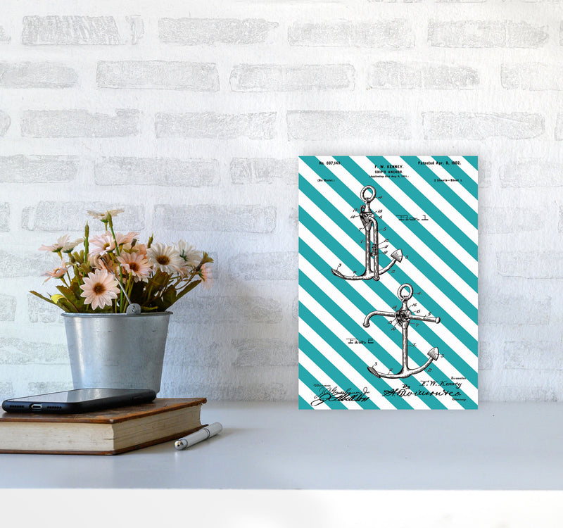 Anchor Patent Side Stripe Art Print by Jason Stanley A4 Black Frame