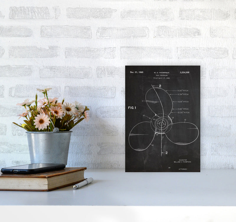 Boat Propeller Patent Art Print by Jason Stanley A4 Black Frame