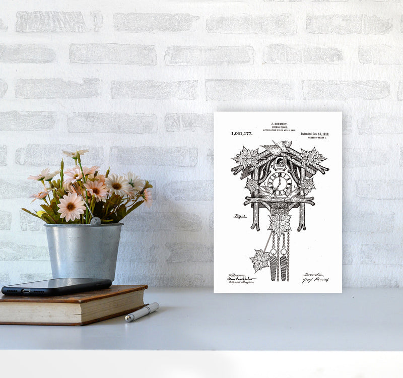 Cuckoo Clock Patent Art Print by Jason Stanley A4 Black Frame