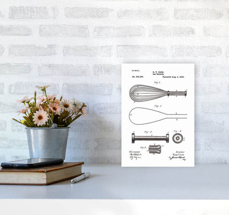 Egg Whipper Patent Art Print by Jason Stanley A4 Black Frame