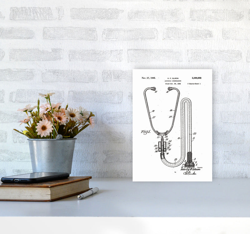 Stethoscope Patent Art Print by Jason Stanley A4 Black Frame