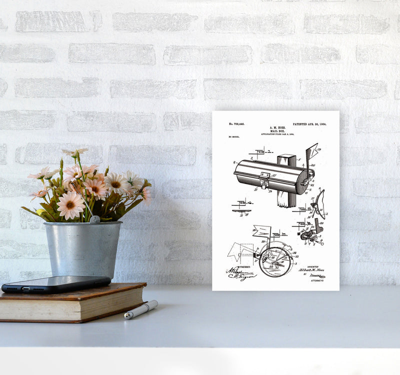 Mailbox Patent Art Print by Jason Stanley A4 Black Frame