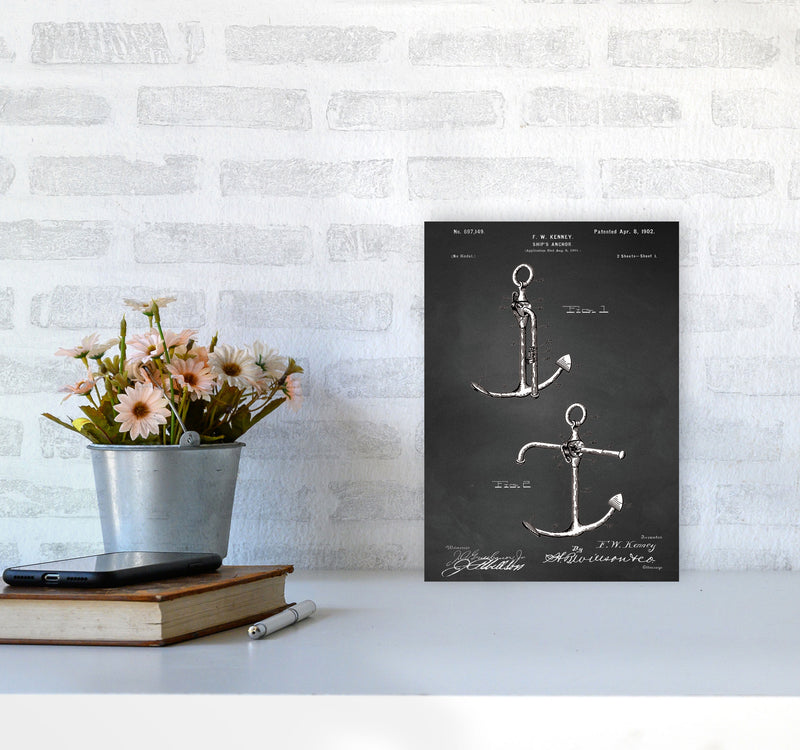 Anchor Patent 1 Art Print by Jason Stanley A4 Black Frame