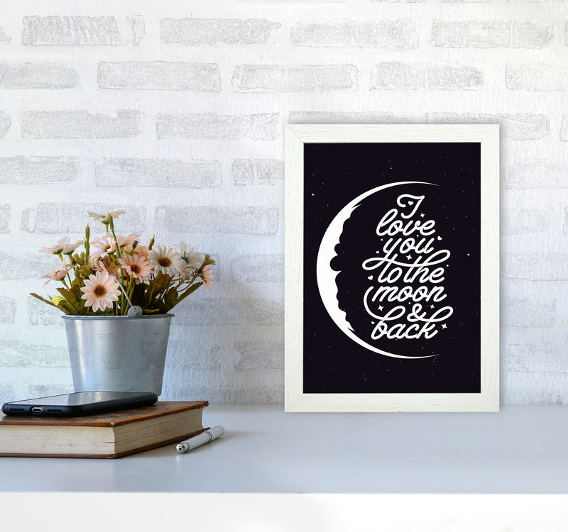 I Love You To The Moon And Back Copy Art Print by Jason Stanley A4 Oak Frame